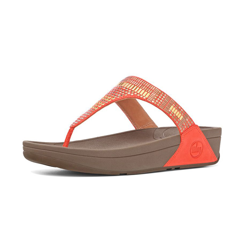 2014 New Fitflop Womens Aztek Chada Ultra Orange Sandals